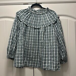 Universal Thread Green and White Plaid Top